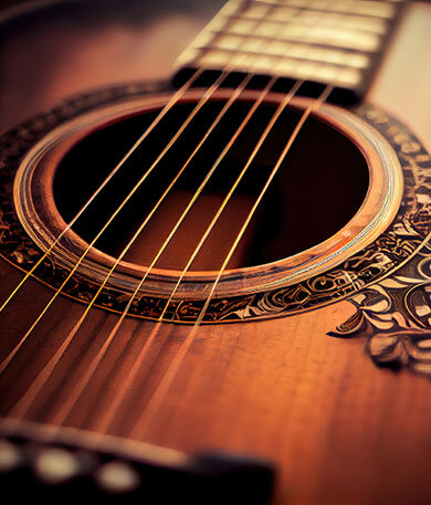Eine alte Akustikgitarre