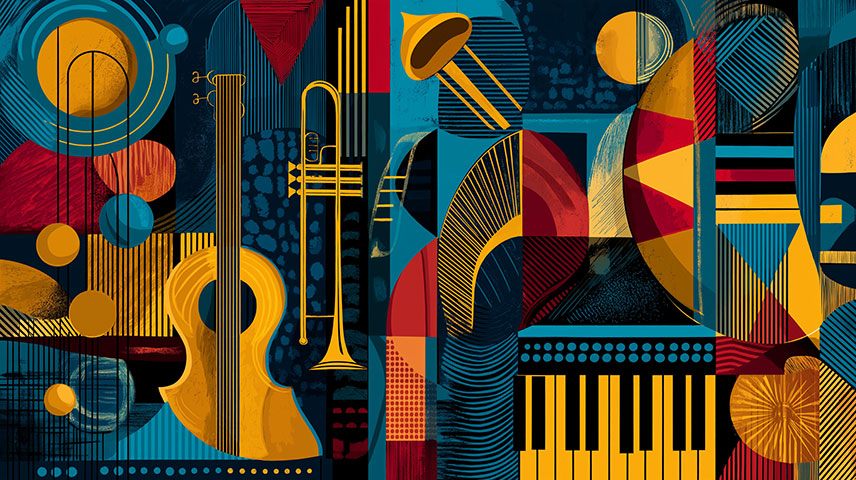 Ein etwas abstrhierte Illustration zur Musikgeschichte
